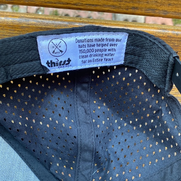 SIX hats thirst project SnapBack hat 7 panel black mesh back cap - Picture 7 of 16